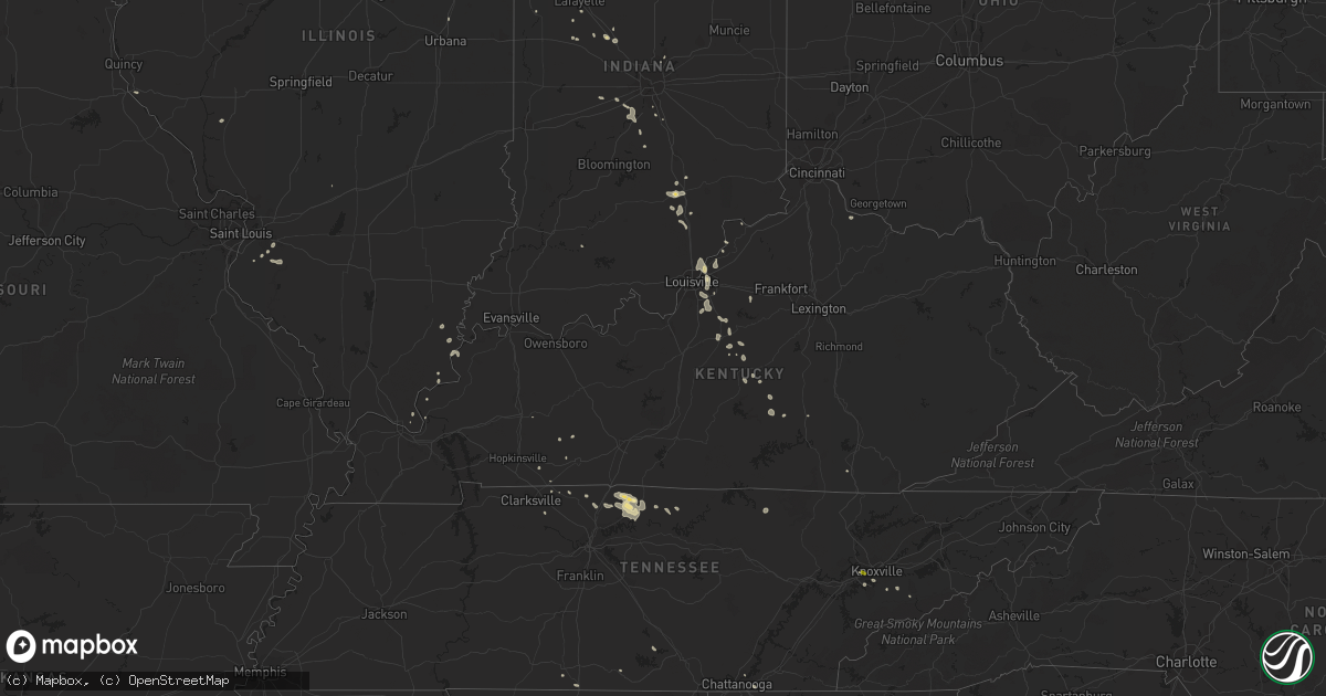 Hail map in Kentucky on June 29, 2020