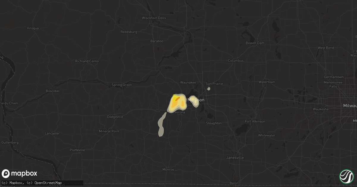 Hail map in Middleton, WI on June 29, 2020