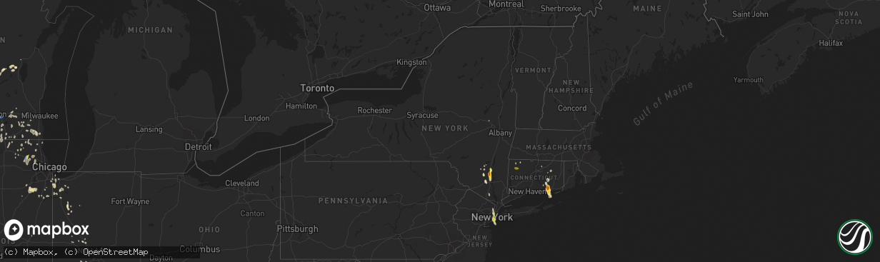 Hail map in New York on June 29, 2020