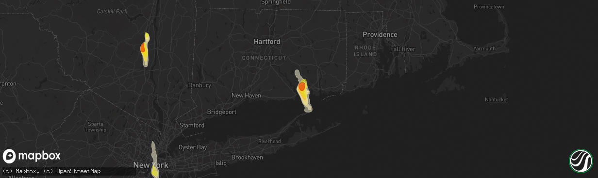 Hail map in Old Lyme, CT on June 29, 2020