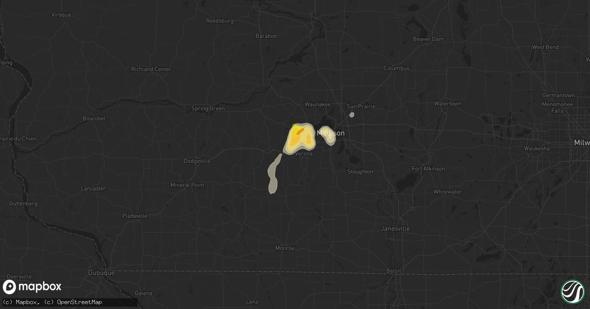 Hail map in Verona, WI on June 29, 2020