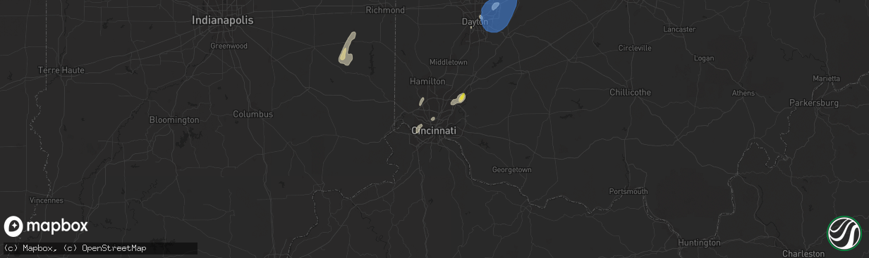 Hail map in Cincinnati, OH on June 29, 2021