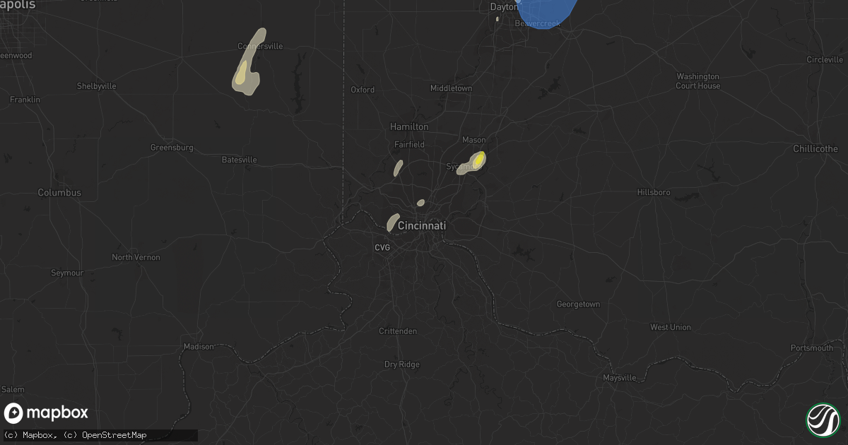 Hail map in Cincinnati, OH on June 29, 2021