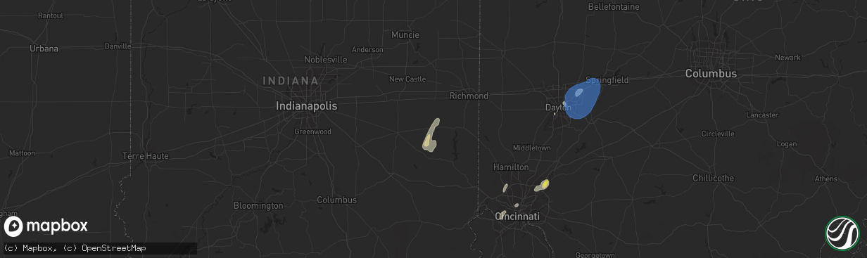 Hail map in Connersville, IN on June 29, 2021