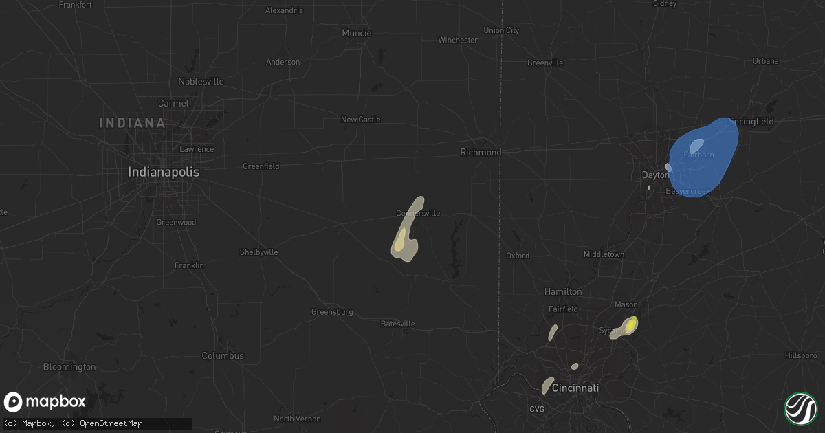 Hail map in Connersville, IN on June 29, 2021