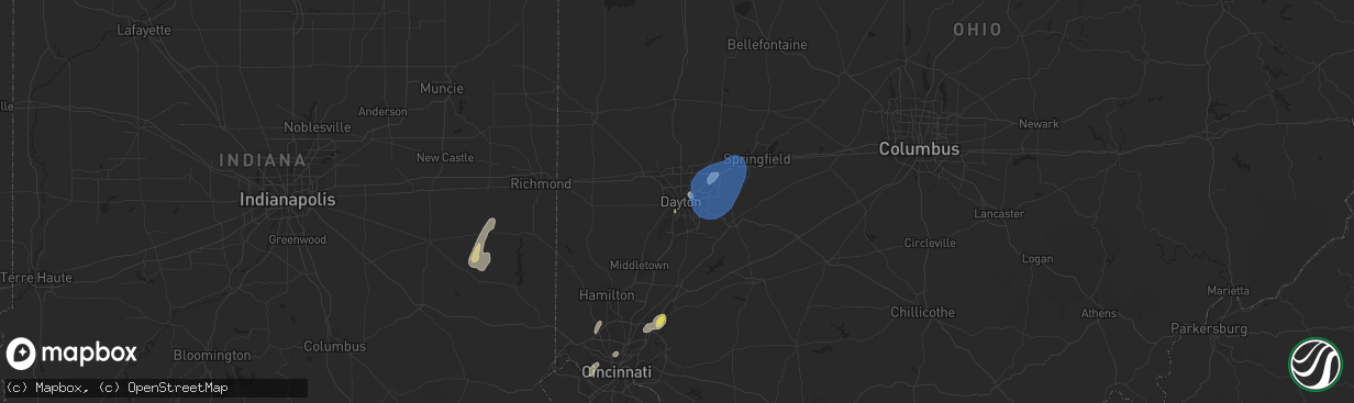 Hail map in Dayton, OH on June 29, 2021