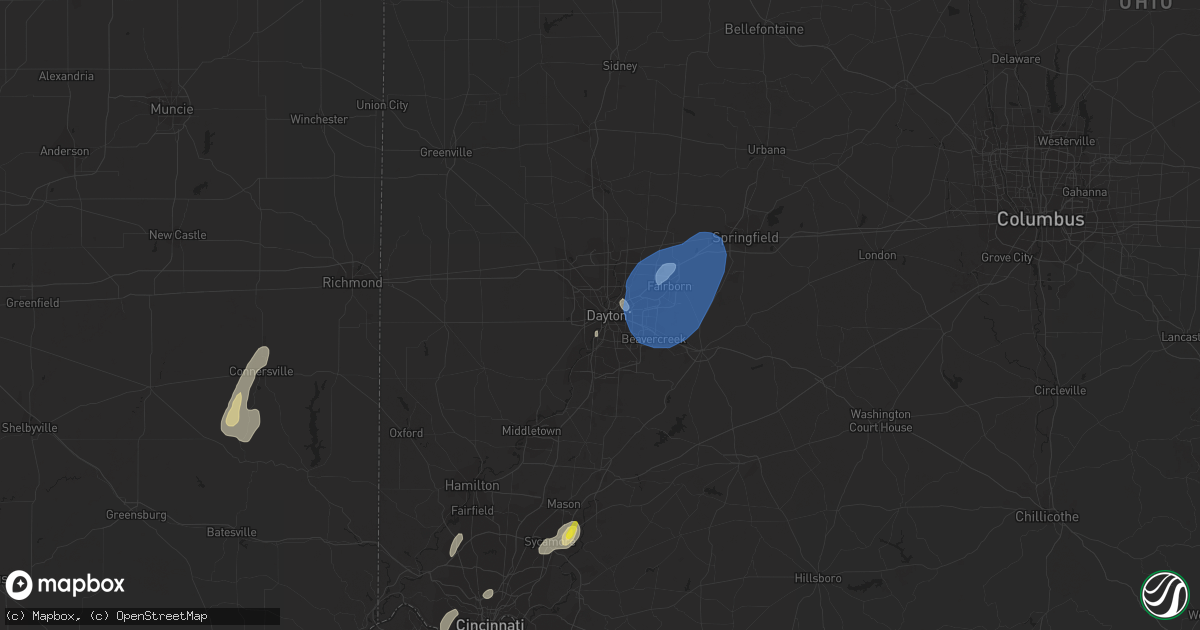 Hail map in Dayton, OH on June 29, 2021