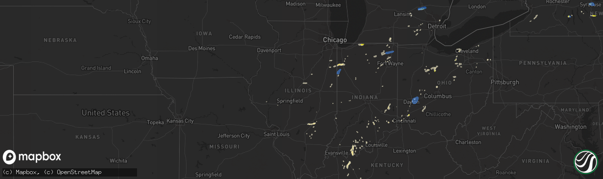 Hail map in Illinois on June 29, 2021