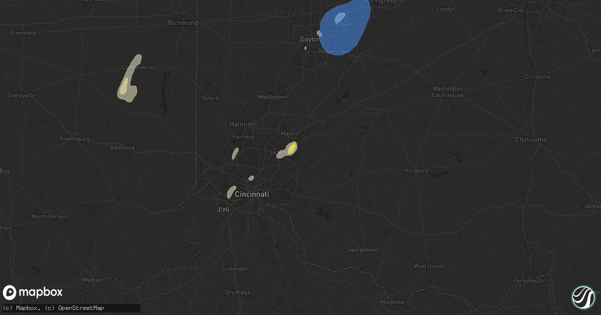 Hail map in Loveland, OH on June 29, 2021