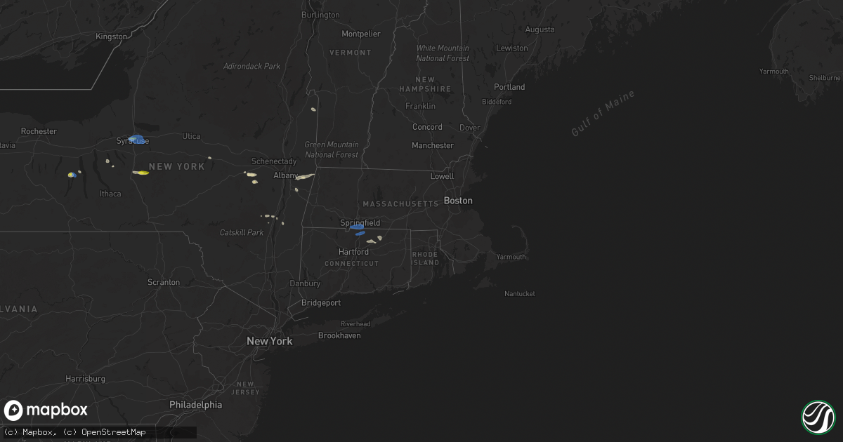 Hail map in Massachusetts on June 29, 2021