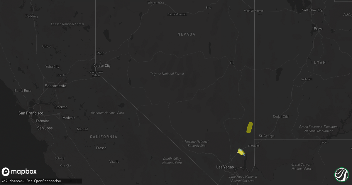 Hail map in Nevada on June 29, 2021