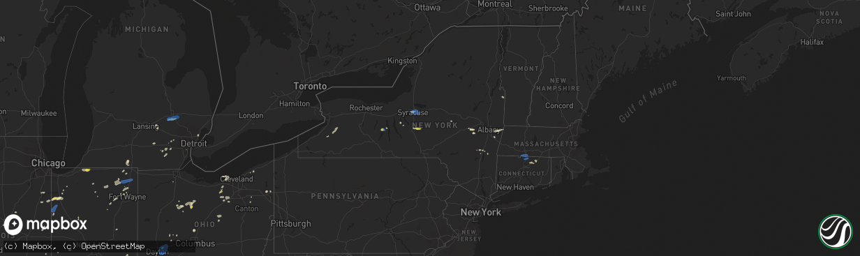 Hail map in New York on June 29, 2021