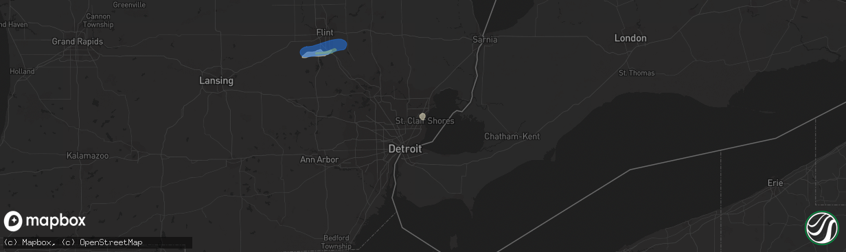 Hail map in Saint Clair Shores, MI on June 29, 2021