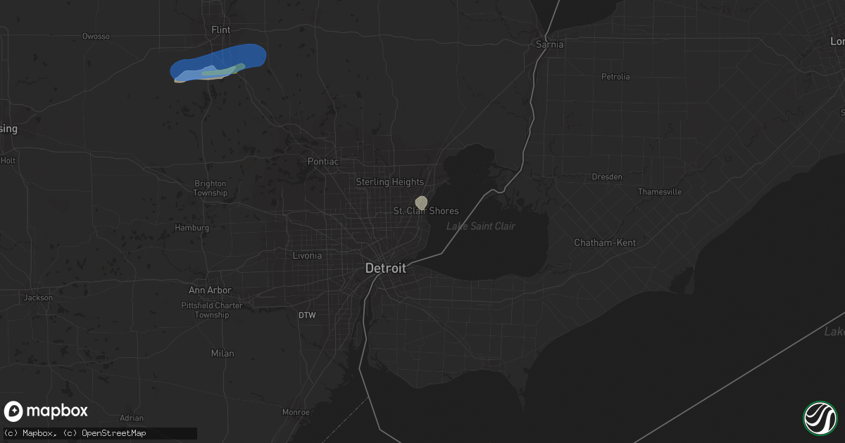 Hail map in Saint Clair Shores, MI on June 29, 2021