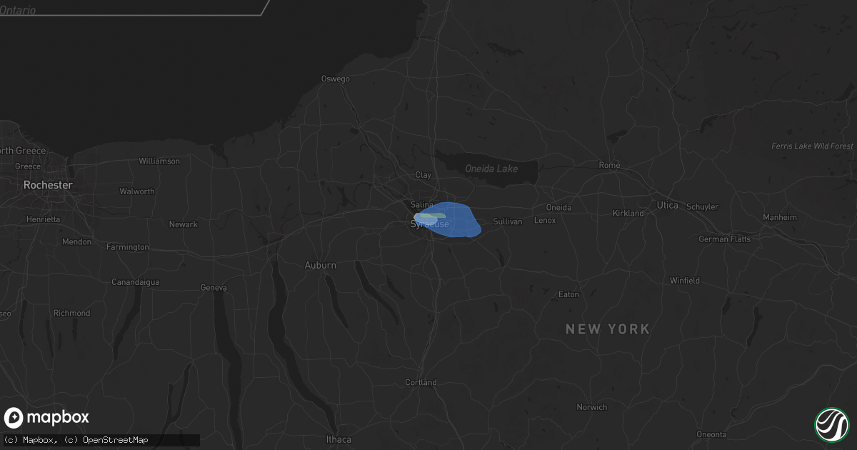 Hail map in Syracuse, NY on June 29, 2021