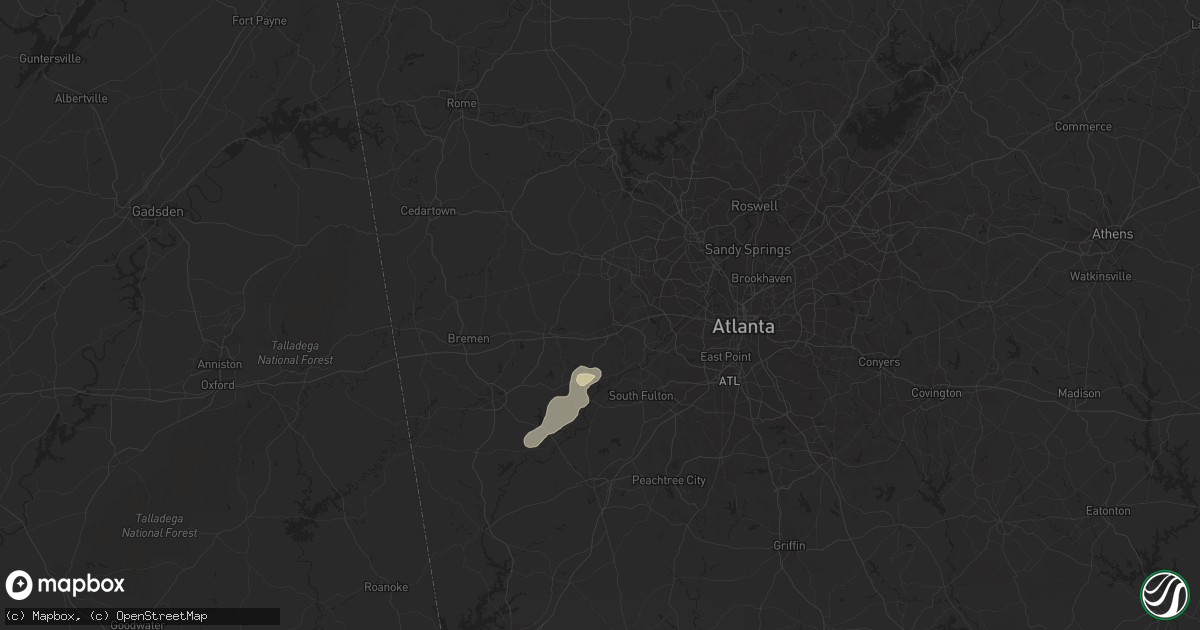 Hail map in Douglasville, GA on June 29, 2022