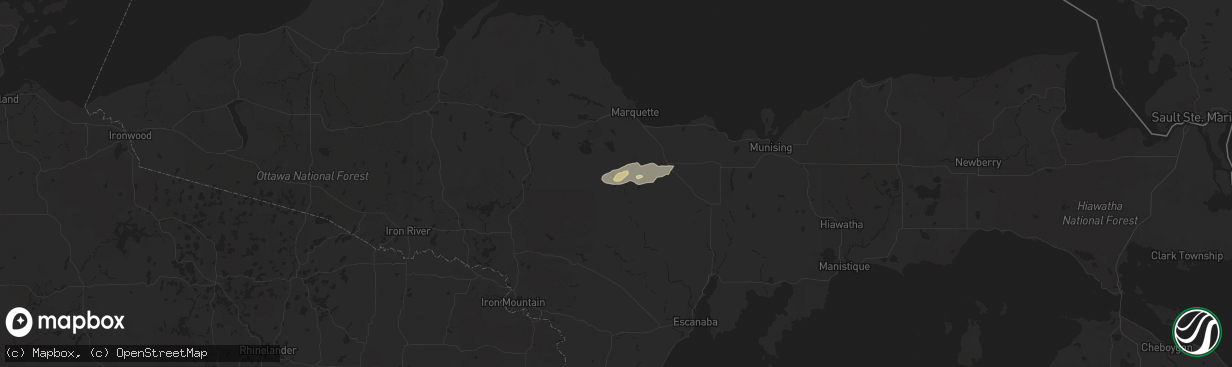 Hail map in Gwinn, MI on June 29, 2022