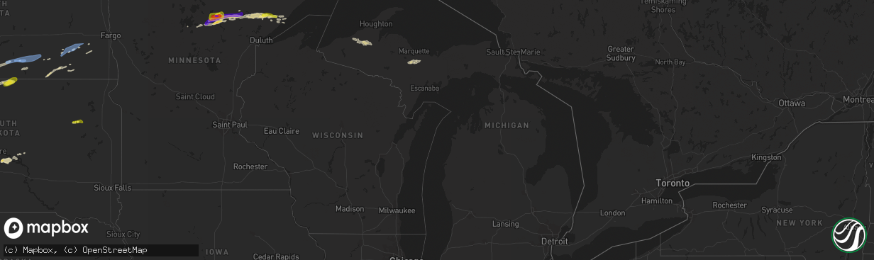 Hail map in Michigan on June 29, 2022