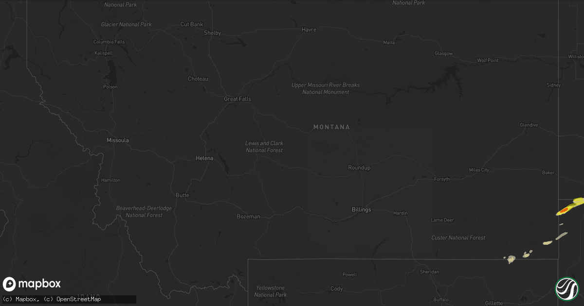 Hail map in Montana on June 29, 2022