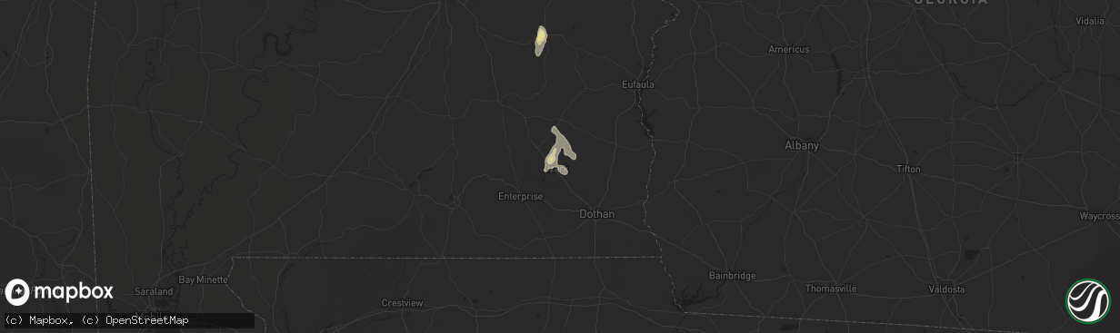 Hail map in Ozark, AL on June 29, 2022