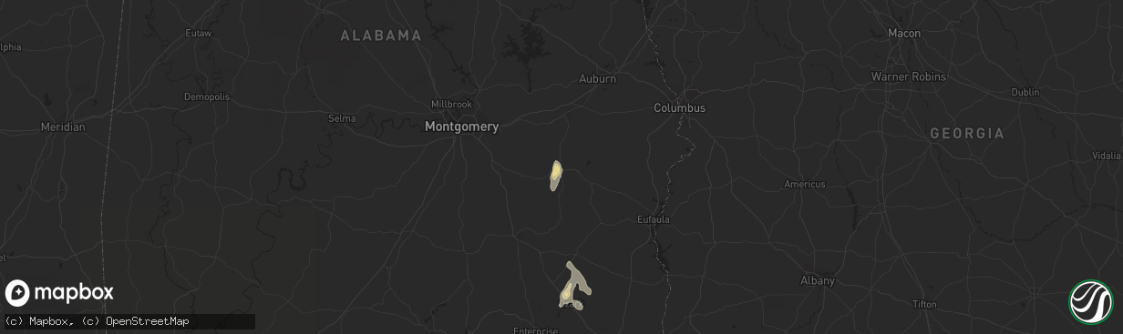 Hail map in Union Springs, AL on June 29, 2022