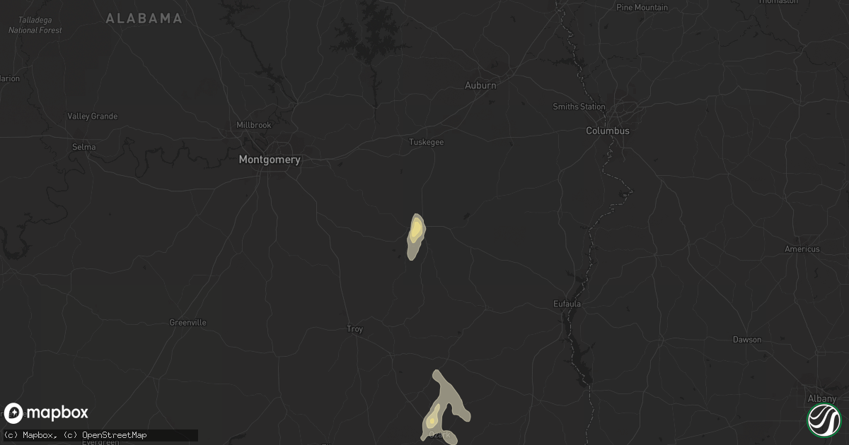 Hail map in Union Springs, AL on June 29, 2022
