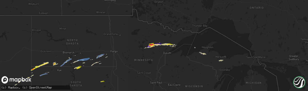 Hail map on June 29, 2022