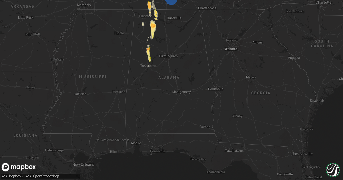 Hail map in Alabama on June 29, 2023
