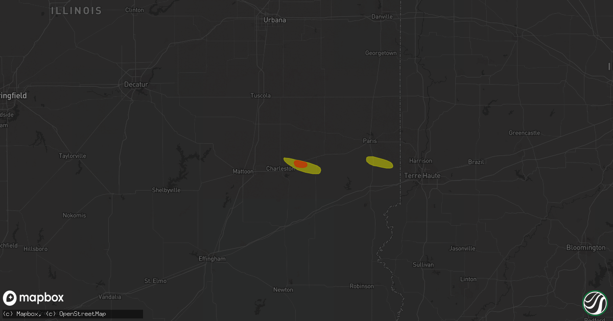 Hail map in Ashmore, IL on June 29, 2023