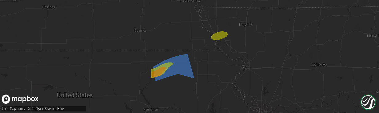 Hail map in Axtell, KS on June 29, 2023