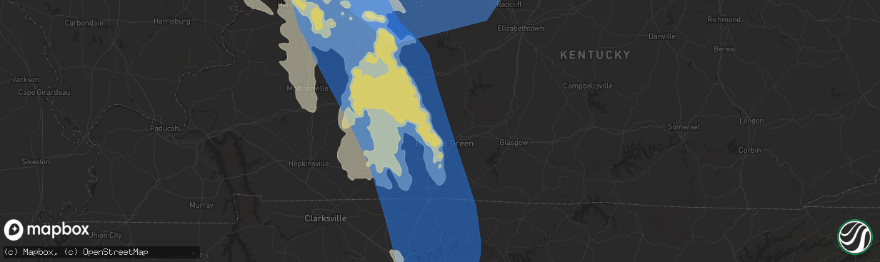 Hail map in Bowling Green, KY on June 29, 2023