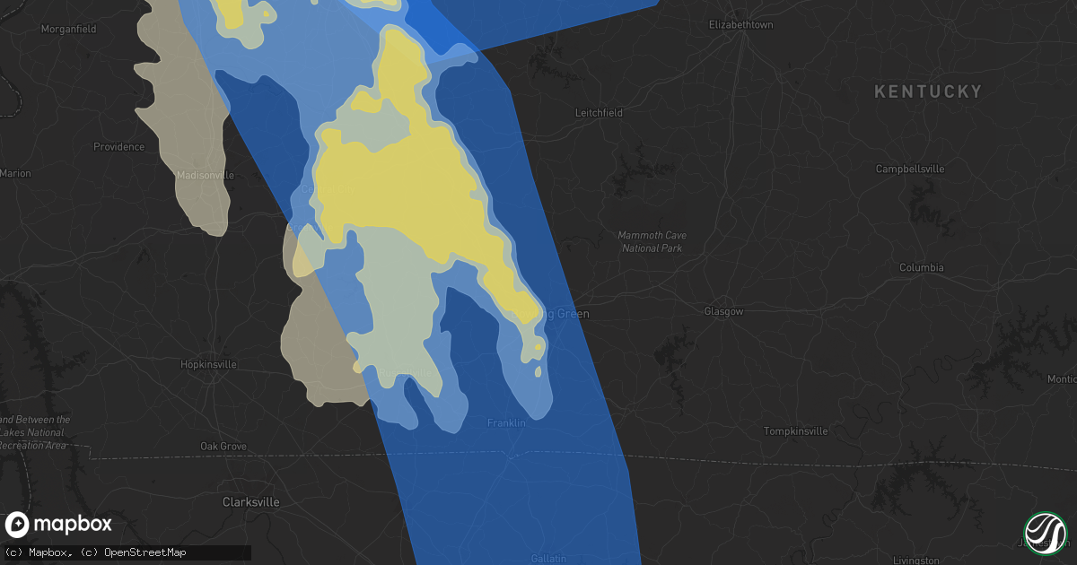 Hail map in Bowling Green, KY on June 29, 2023