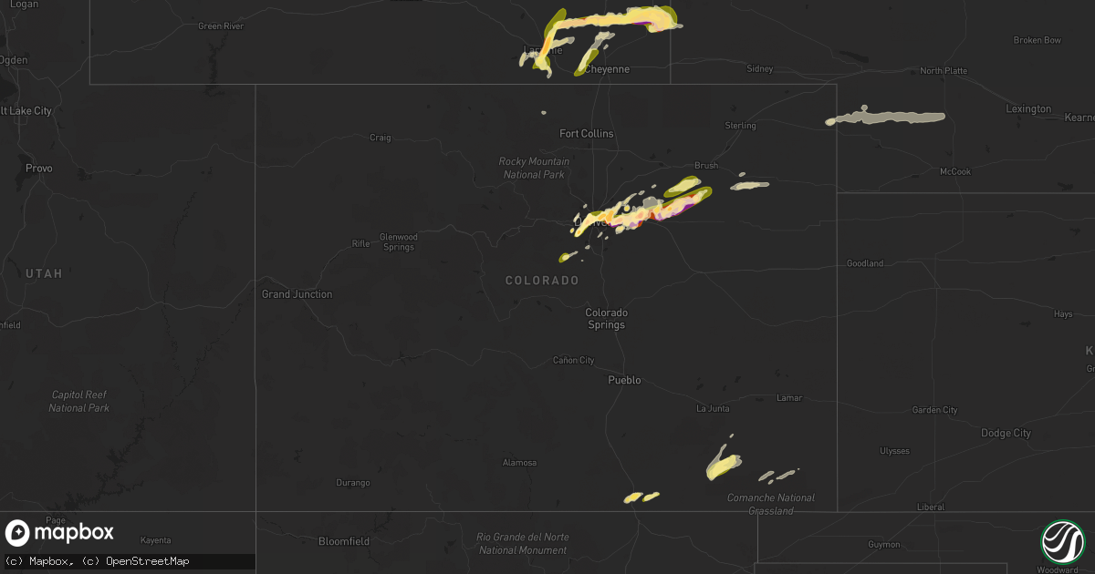 Hail map in Colorado on June 29, 2023