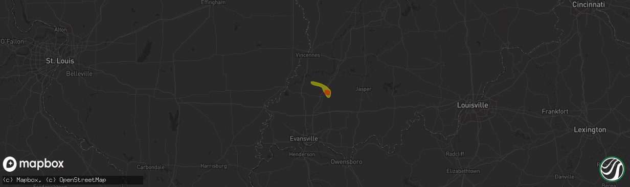 Hail map in Francisco, IN on June 29, 2023