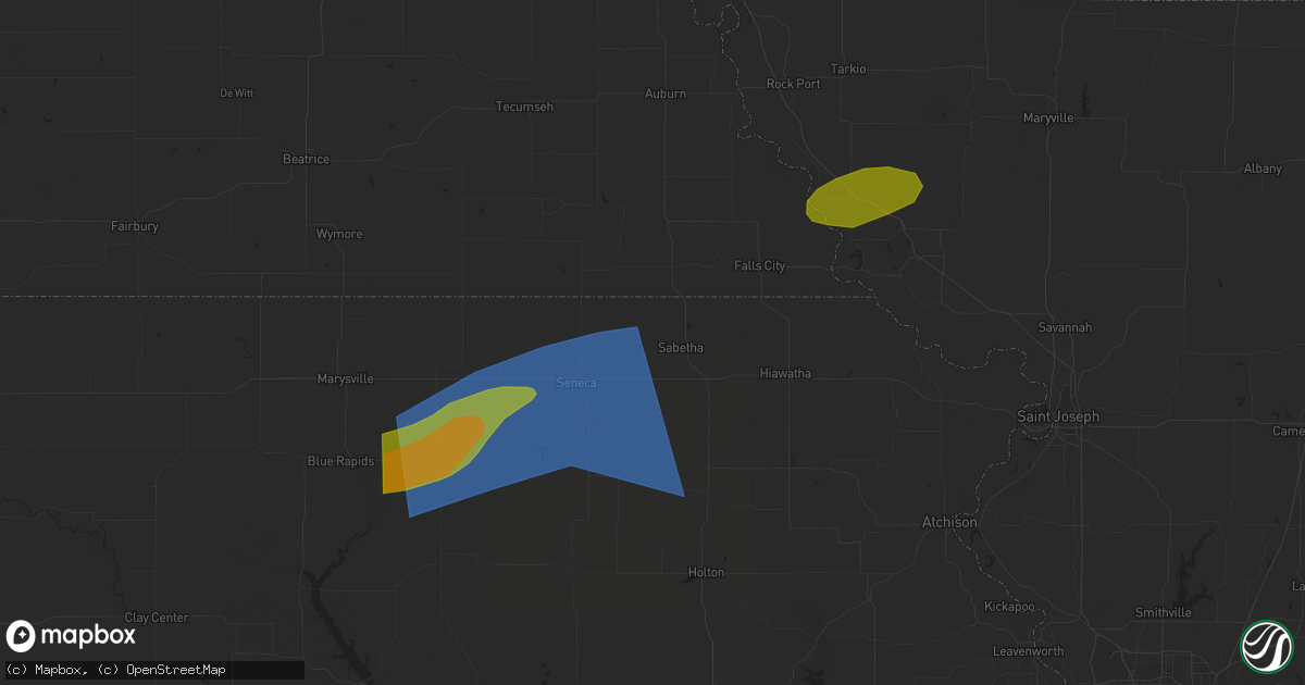 Hail map in Goff, KS on June 29, 2023