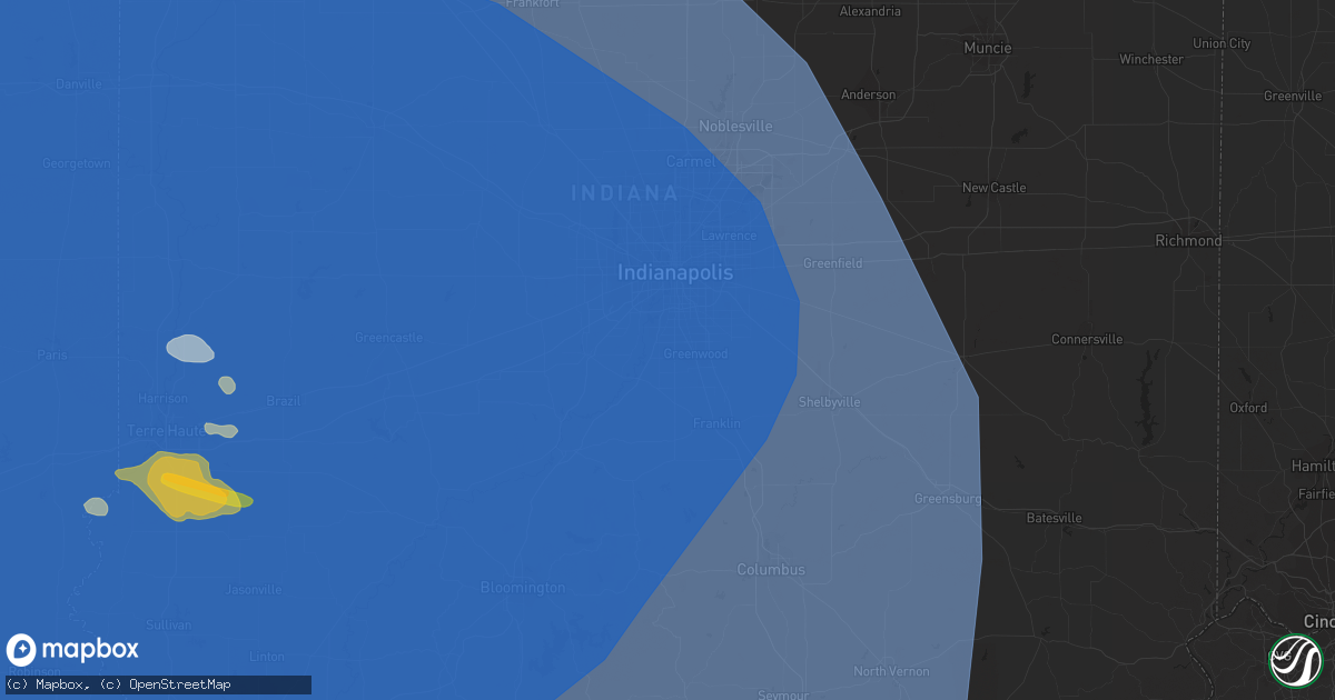 Hail map in Greenwood, IN on June 29, 2023