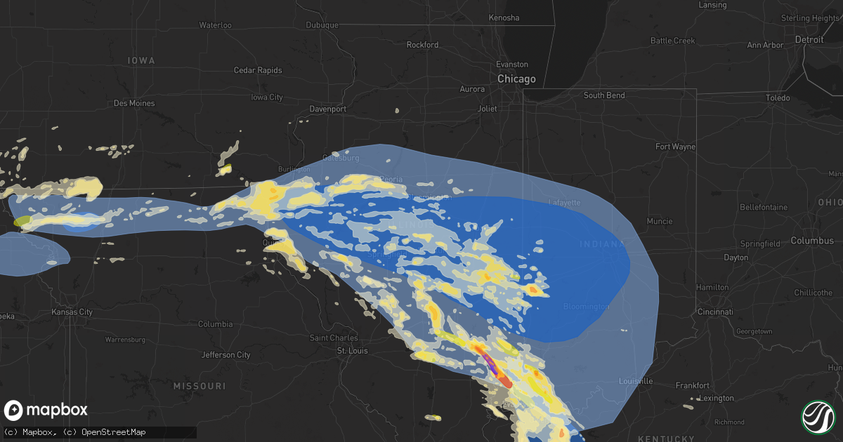 Hail map in Illinois on June 29, 2023