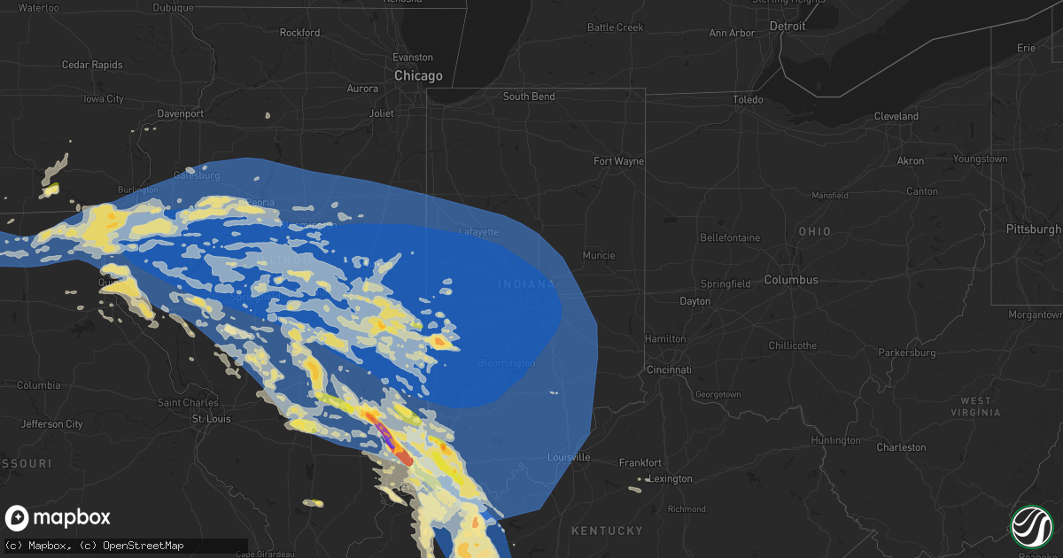 Hail map in Indiana on June 29, 2023
