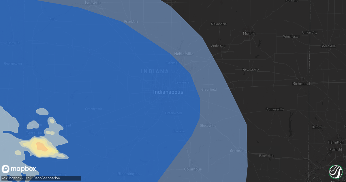 Hail map in Indianapolis, IN on June 29, 2023