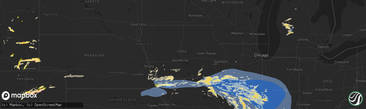 Hail map in Iowa on June 29, 2023