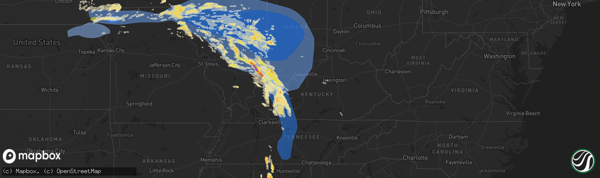 Hail map in Kentucky on June 29, 2023