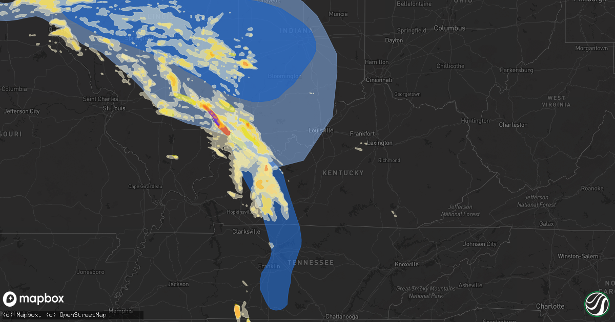 Hail map in Kentucky on June 29, 2023