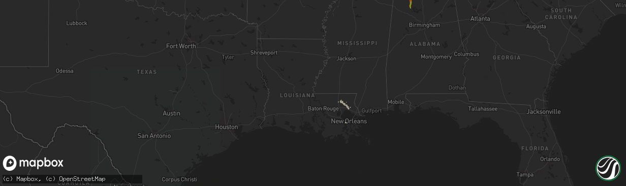 Hail map in Louisiana on June 29, 2023