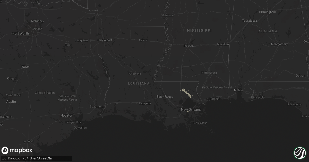 Hail map in Louisiana on June 29, 2023