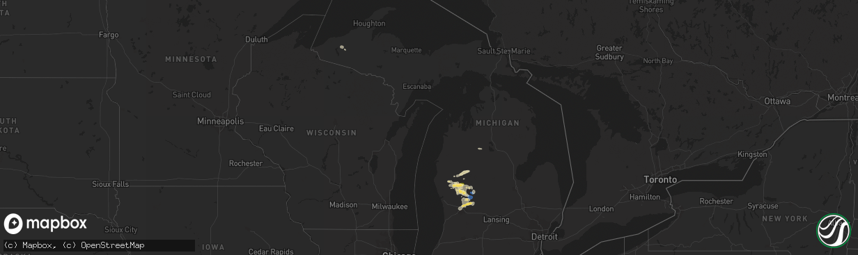 Hail map in Michigan on June 29, 2023