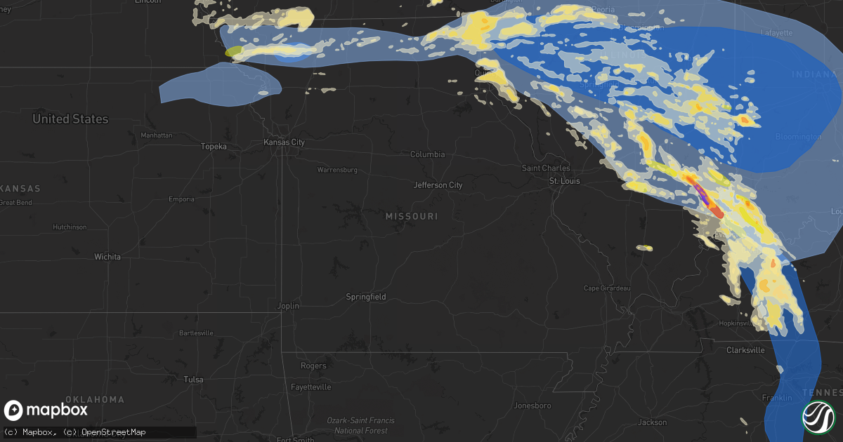 Hail map in Missouri on June 29, 2023
