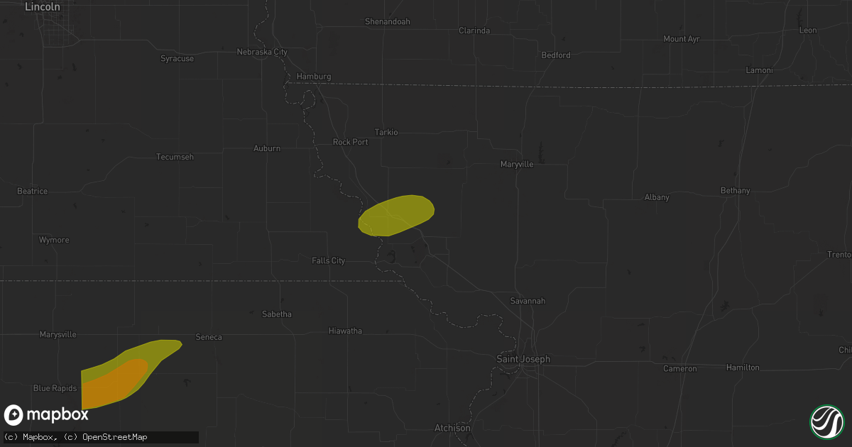 Hail map in Mound City, MO on June 29, 2023
