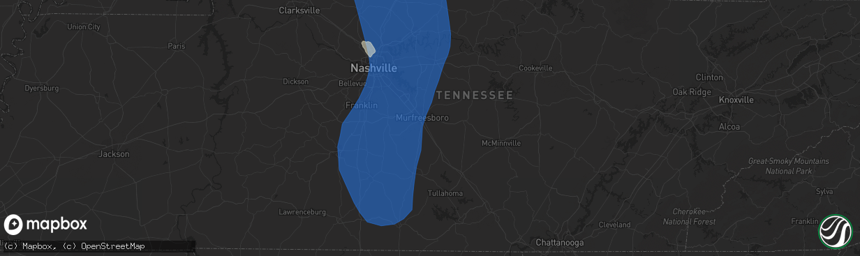 Hail map in Murfreesboro, TN on June 29, 2023