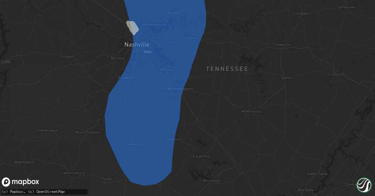 Hail map in Murfreesboro, TN on June 29, 2023