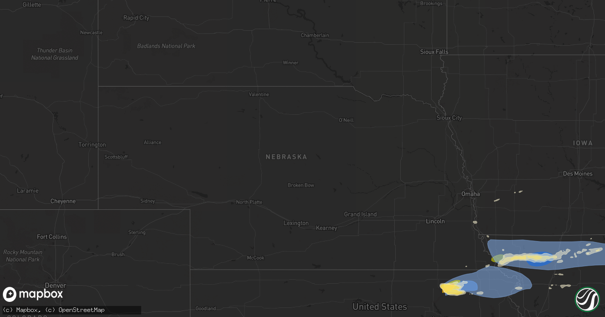 Hail map in Nebraska on June 29, 2023